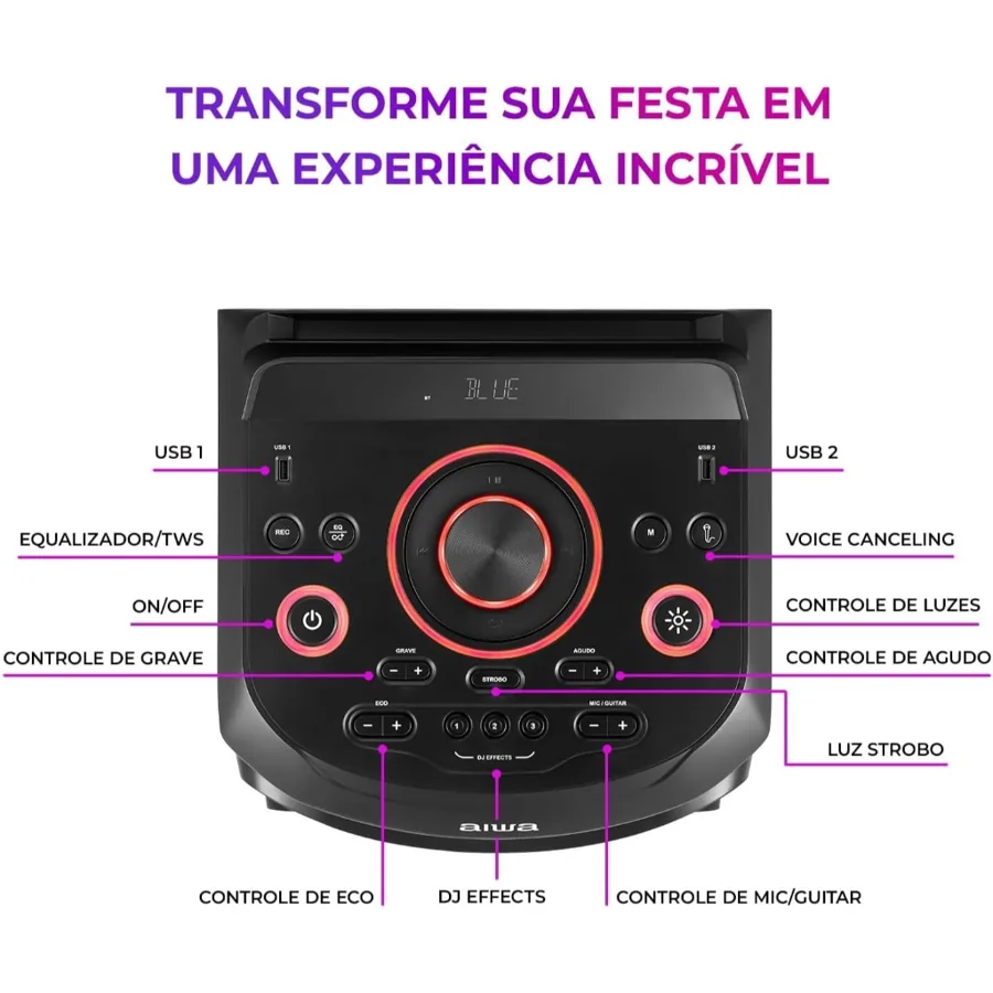 Caixa de Som Torre Bluetooth 2300W AWS-T2W-02 — foto 7